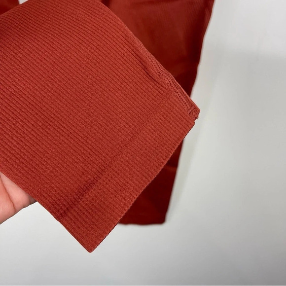 Victoria's Secret Sport Orange Mid Rise Ribbed Work Out Leggings Size Large - Picture 6 of 7